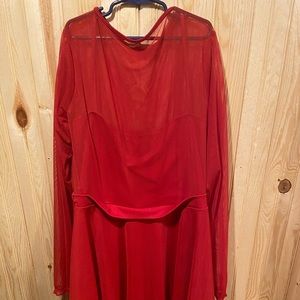 Rebdolls Red Mesh Skater Dress Size Large